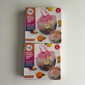 Set of 2 dip dye farmers market tote craft kits
